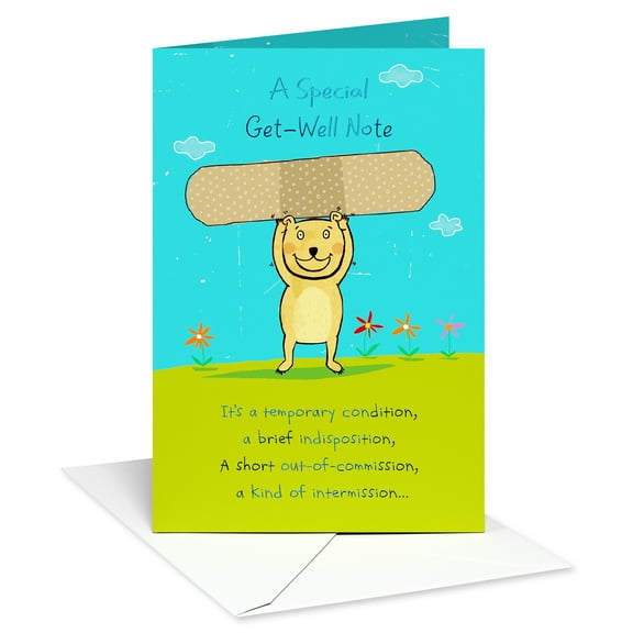 American Greetings Get Well Soon Card (Bear Holding Bandaid)