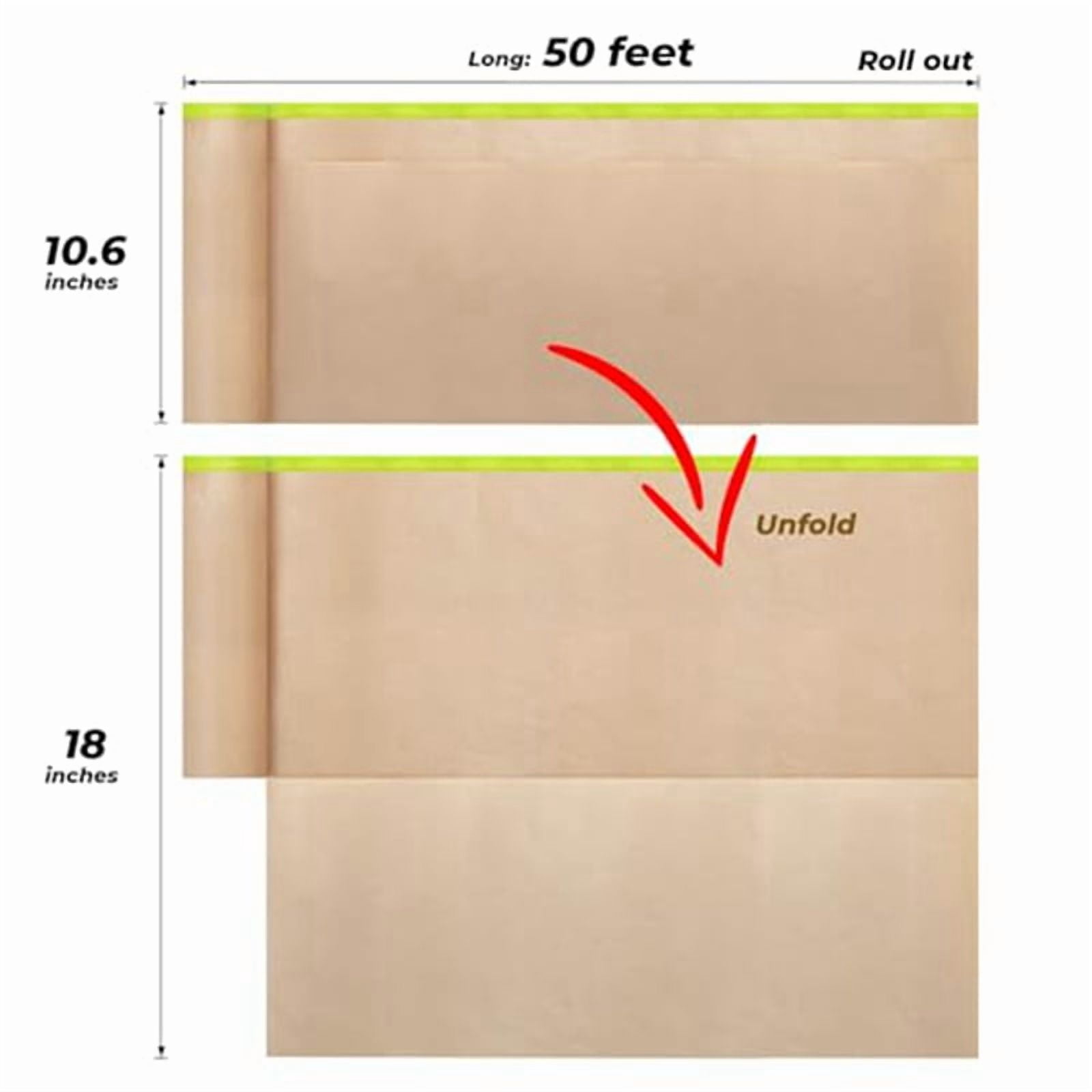 Pre-Taped Masking Paper for Painting, 18 Inchx50 Feet Paint Masking Paper, Tape and Drape Painters Paper, (9 Rolls)