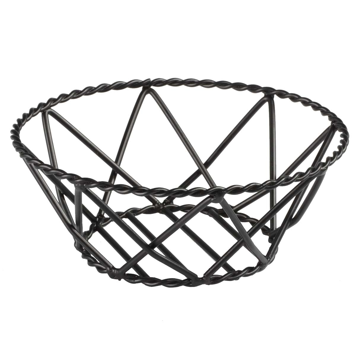 Round Bread Baskets with Braided Edges, Wire Fruit Bowls for