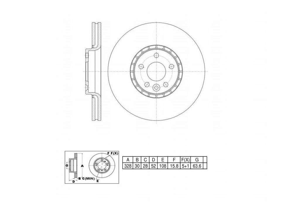 UltraHC Coated High Carbon Brake Rotor, Front UR006007, Volvo XC60 2015-2010