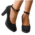 thumbnail image 4 of DIVVce Ankle Strap Platform Heels For Women Closed Toe Adjustable Comfortable Dressy Evening Footwear, 4 of 8