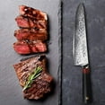 thumbnail image 3 of TUO Chef's Knives - Damascus Kitchen Chef Knife - Japanese AUS10 Steel - Full Tang - G10 Handle - Ring H - TC0307H - 9.5", 3 of 5