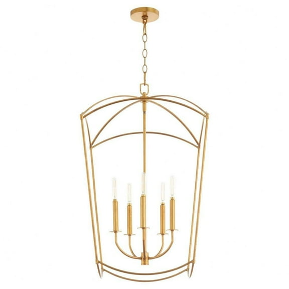 5 Light Entry Foyer-31.5 inches Tall and 19 inches Wide-Gold Leaf Finish Bailey Street Home 183-Bel-5054831