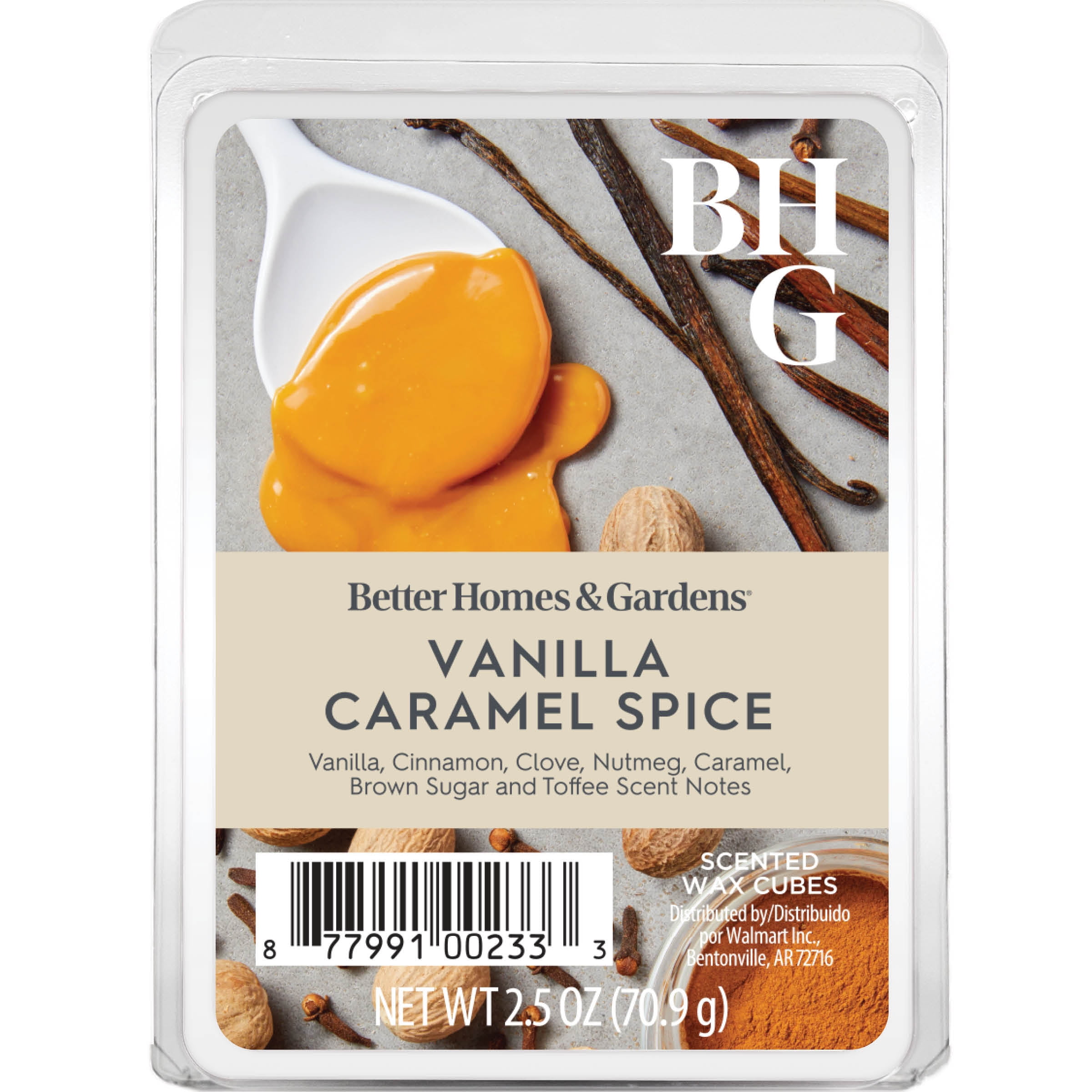 (5 pack) Better Homes & Gardens Vanilla Caramel Spice Wax Melts, 2.5 oz, 1-Pack