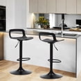 thumbnail image 2 of Swivel Bar Stool Adjustable-Height Barstools Modern Black Bar ChairSet of 2, 2 of 10