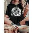 thumbnail image 1 of Women's Fashionable Casual T-Shirt with Unique English Quirky Print - Crew Neck, Short Sleeve, Stretchy Polyester Blend, Machine Washable - Perfect for Summer & Casual Attire, 1 of 8