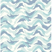 Brewster Stealth Light Blue Camo Wave Wallpaper, 20.5-in by 33-ft, 56.38 sq. ft