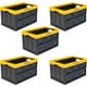 thumbnail image 1 of Caja Almacenable Plegable InstaCratex 5 Pzas 10kg 53x36x29cm Apilable y Colapsable Polietileno Color Negro/Amarillo., 1 of 1