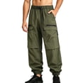 thumbnail image 2 of Luvior Men's Cargo Joggers Tapered Outdoor Hiking Athletic Workout Pants Army Green L, 2 of 3
