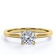 thumbnail image 1 of JeenMata Impresionante Anillo para Mano Derecha con Solitario de 1 Quilate de Talla Brillante Redonda Engastado en Garras en Baño de Oro Amarillo de 18 K sobre Plata, 1 of 6