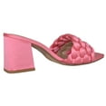 thumbnail image 3 of Soda Shoes Women Block High Heel Sandals Braided Band Square Toe Satin SHAUNA-S Hot Pink 6.5, 3 of 3