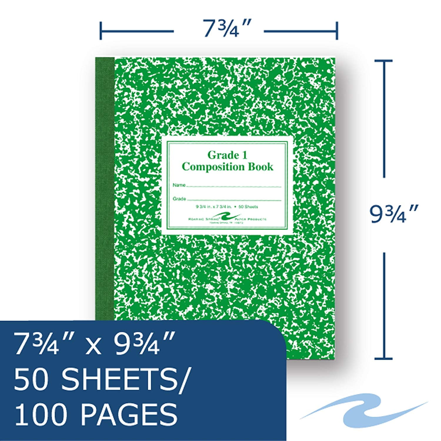 Roaring Spring Grade 1 Composition Book, 10" x 8", 50 sheets Walmart