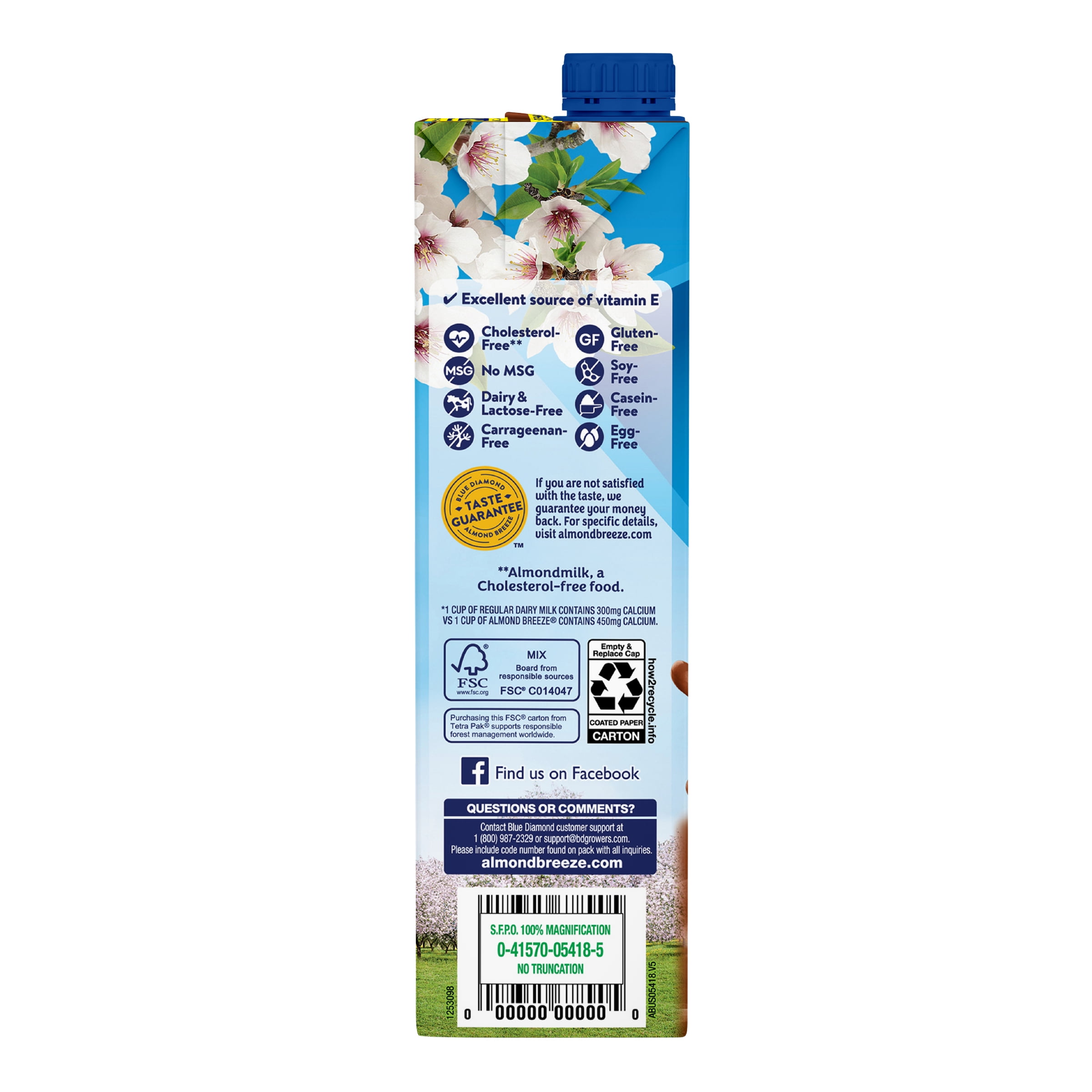 (2 pack) Almond Breeze Shelf-Stable Unsweetened Chocolate Dairy-Free Almondmilk, 32 oz