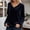 Navy, variant on Duojiaj Solid Color Autumn And Winter Velvet Long Sleeved V Neck Loose T Shirt Top Women's Blouses