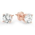 thumbnail image 4 of 3 ct Brilliant Round Cut Solitaire Studs Conflict free Genuine Cultured Certified Diamond Clarity VS1-VS2 Color G-H 14K Rose Gold Earrings Screw back, 4 of 5