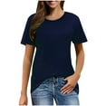 thumbnail image 1 of Baberdicy T-Shirts Décontractés à Manches Courtes pour Femmes Col Rond Ample Marine TG, 1 of 7
