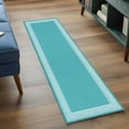 thumbnail image 4 of Turquoise Large Area Rugs for Bedroom Living Room, Soft Non Slip Carpet Bedside Rug, Geometric Boho Ethnic Tile Chic Monochrome Rectangular Floor Cover Kitchen Accent Rug 2'x6' for Dining Room/Office, 4 of 9
