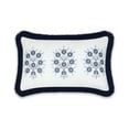thumbnail image 6 of Hofdeco Premium Coastal Patio Indoor Outdoor Lumbar Pillow Cover Only, 12"x20" Water Repellent for Backyard, Couch, Navy Blue Embroidered Floral with Fringe, 6 of 6