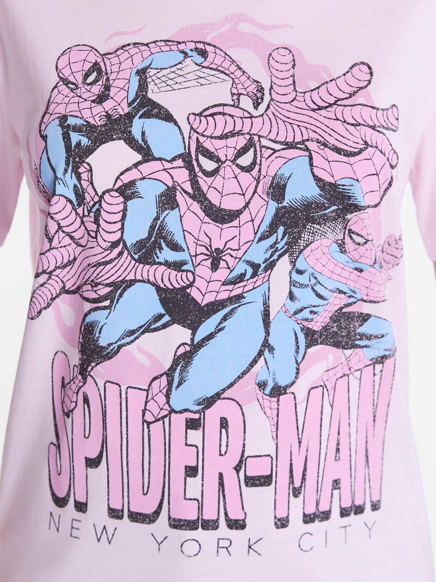 Spider-Man Women's Graphic Tee with Short Sleeves, Sizes XXS-XXL