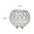 thumbnail image 6 of Elegant Designs 4.25" Elipse Crystal Circular Bowl Candle Holder, Flower Vase, Wedding Centerpiece, Chrome, 6 of 6