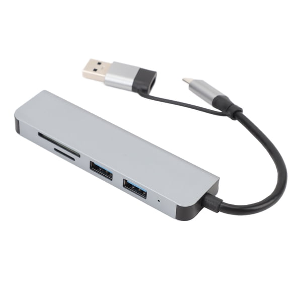 5 EN 1 USB TUPO C HUB, Lector de Tarjetas de Memoria 5Gbps 3 USB3.0 Puertos de Datos Lector de Tarjetas de Almacenamiento Lector USB Multiport para Teléfonos