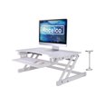 thumbnail image 1 of Rocelco 32" Height Adjustable Standing Desk Converter - Quick Sit Stand Up Dual Monitor Riser - Gas Spring Assist Tabletop Computer Workstation - Large Retractable Keyboard Tray  (White), 1 of 8