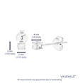thumbnail image 3 of Vir Jewels 1/6 cttw Diamond Stud Earrings .925 Sterling Silver Round 4 Prong with Push Backs, 3 of 4