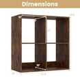 thumbnail image 3 of Costway 4-Cube Bookshelf, Modern Cubby Bookcase with Back Guardrail & Anti-tipping Kits Brown, 3 of 10