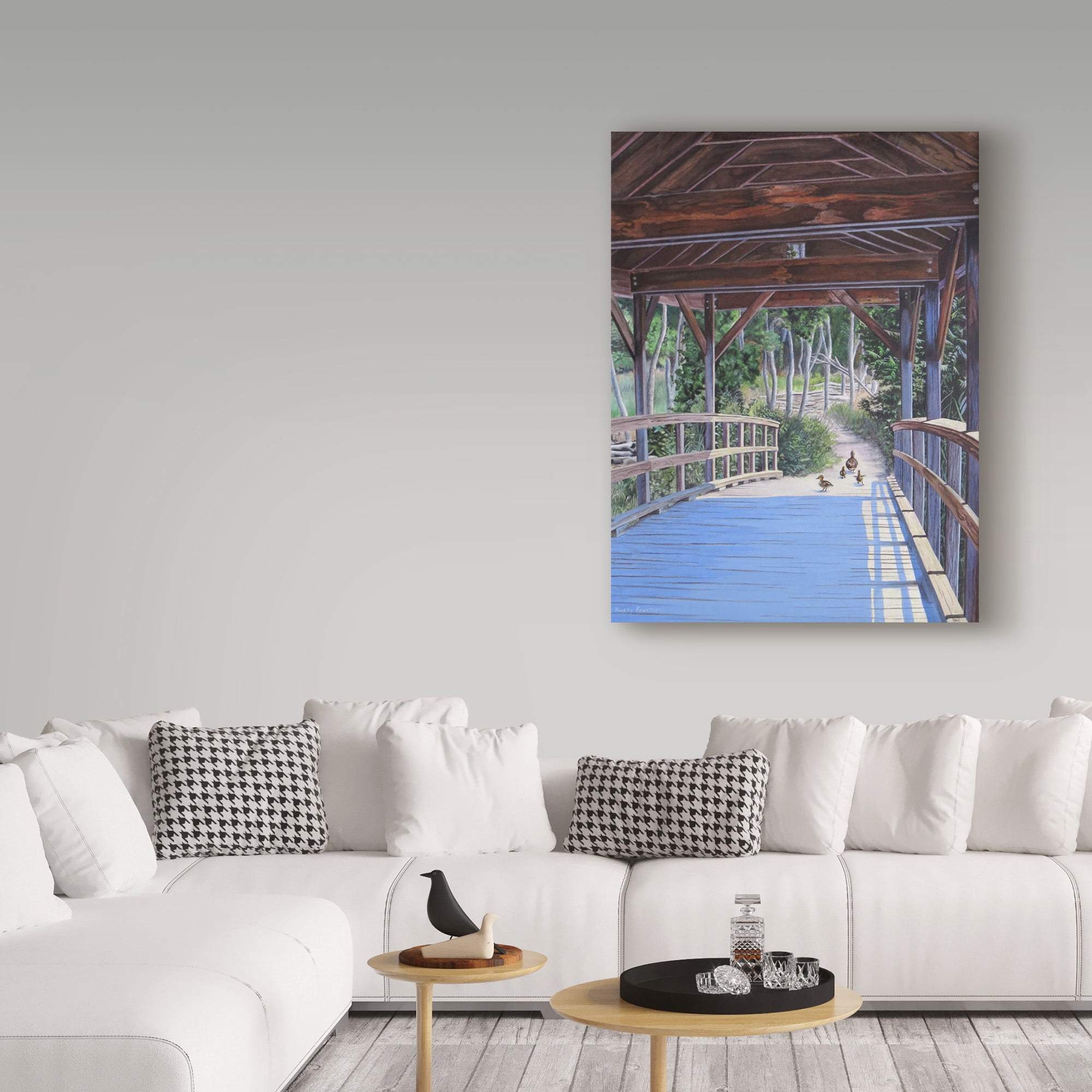 Trademark Fine Art 'Covered Bridge' Canvas Art by Rusty Frentner
