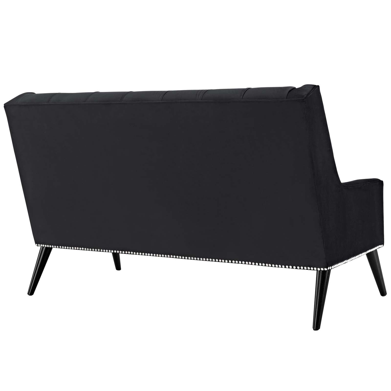 Modway Peruse Modern Style Performance Velvet Loveseat in Black