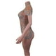 thumbnail image 3 of Body sexy con brillantes diamantes de imitación para mujer, de lujo, de una pieza, de malla transparente elástica, traje de Drag Queen para baile corto Wuniang, 3 of 4