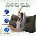 thumbnail image 3 of WOWMAX Large Bolster Triangular Reading Backrest Positioning Support Wedge Pillow Headboard for Day Bed Bunk Bed RV/Trailer with Removable Cover Full Velveteen Coffee, 3 of 6