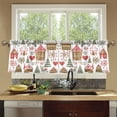thumbnail image 4 of Yayeee Kitchen Curtains Tier Set of 2 Light Filtering 57"x36" Over Sink Window Panels, Brown Nordic Christmas House, 4 of 7