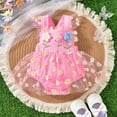 thumbnail image 2 of TOWED22 Baby Girl Clothes Newborn Romper Dress Infant Lace Ruffle Sleeveless Summer Outfits with Headband 0-12 Months Pink,3-6 M, 2 of 7