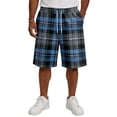 thumbnail image 3 of HKYNLAG Men's Plaid Shorts Knee Length Casual Elastic Waist Drawstring Bermuda Shorts for Lounge Summer Beach Shorts Royal Blue XL, 3 of 5