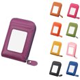 thumbnail image 4 of Organ Shape Card Holder Leather ID Window Zipper Wallets Small Coin Purse Credit Card Bag, 4 of 8