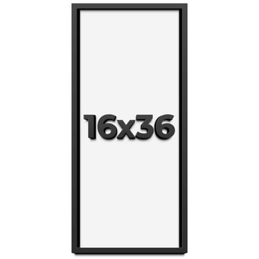 16x36 Shadow Box Frame Black | 1 inches Deep Real Wood Contemporary Shadowbox Display Frame | UV