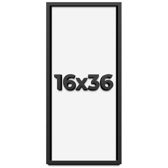 16x36 Shadow Box Frame Black | 1 inches Deep Real Wood Contemporary Shadowbox Display Frame | UV