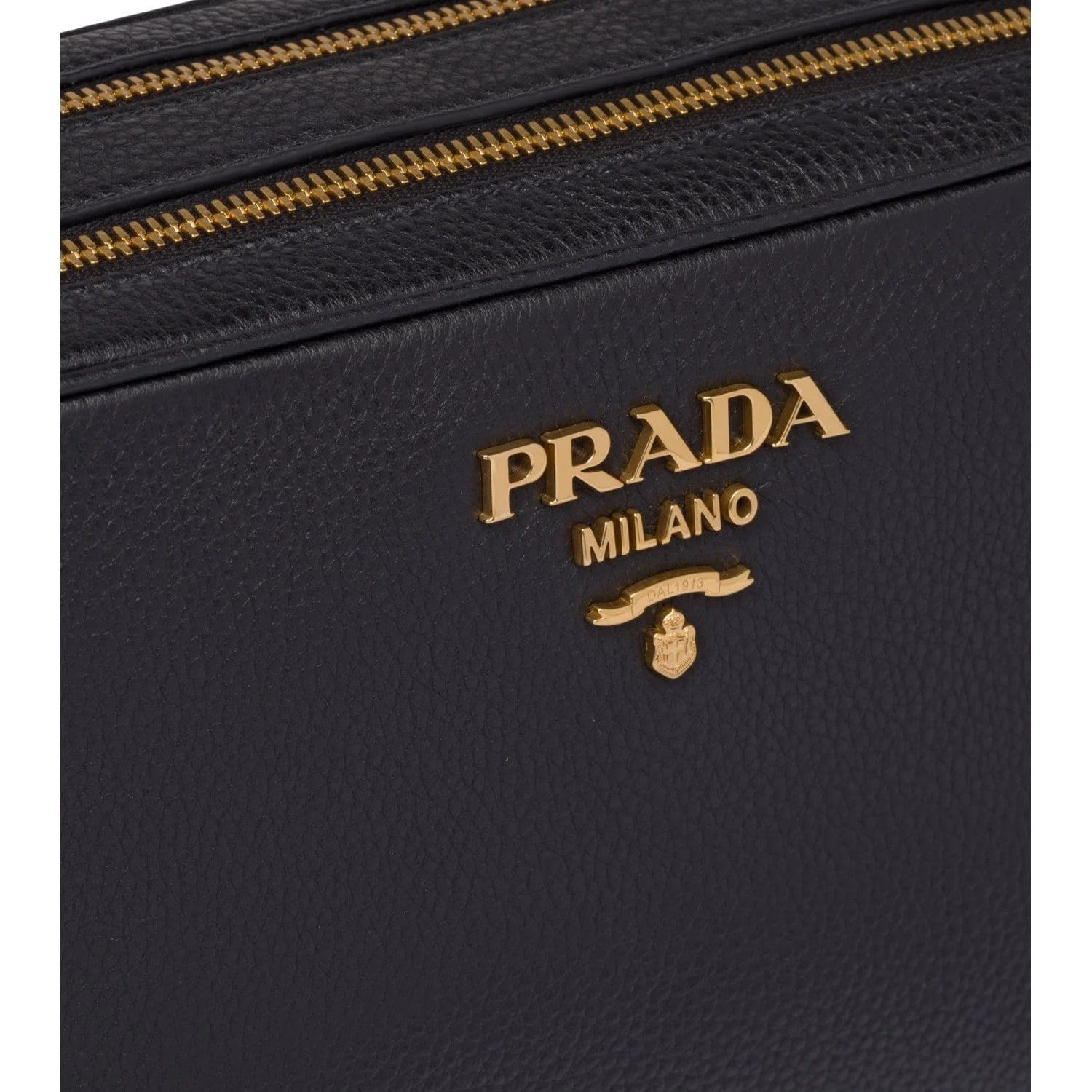 New Prada Vitello Phenix White Leather Double Zip Camera Crossbody 1BH079