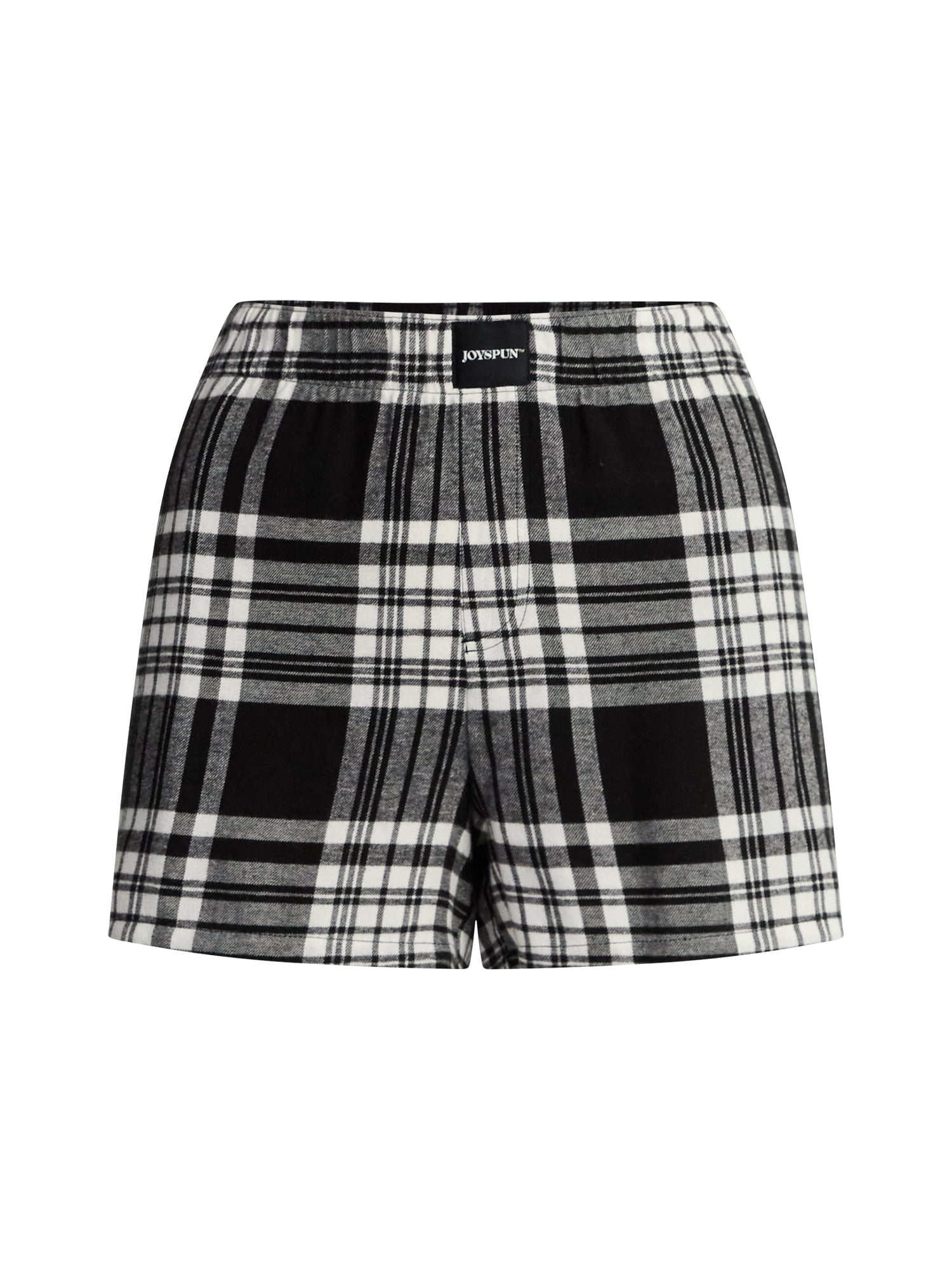 Joyspun Women's Flannel Pajama Boxer Shorts, 3'' Inseam, Sizes XS-3X