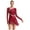 Burgundy, variant on Yartina Women's Lyrical Contemporary Dance Costume Rhinestone Long Sleeve Figure Ice Skating Dress Black L