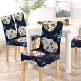 thumbnail image 5 of RYLABLUE Traditional Sugar Skull Stretch Chair Cover Protector Seat Slipcover for Dining Room Hotel Wedding Party Set of 4, 5 of 5