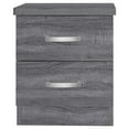thumbnail image 2 of Pemberly Row Contemporary Faux Wood 2 Drawer Nightstand in Gray, 2 of 8