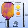 thumbnail image 4 of Pickleball Paddles Set Of 2, Fiberglass Surface, Fluid Smoke Aurora Art Style, 4 Balls & Bag, 4 of 5