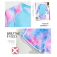 thumbnail image 3 of WOYY Big Girls Tie Dye Long Sleeve Rash Guard with Boyshorts UPF 50+ Quick Dry Bathing Suit, 3 of 6