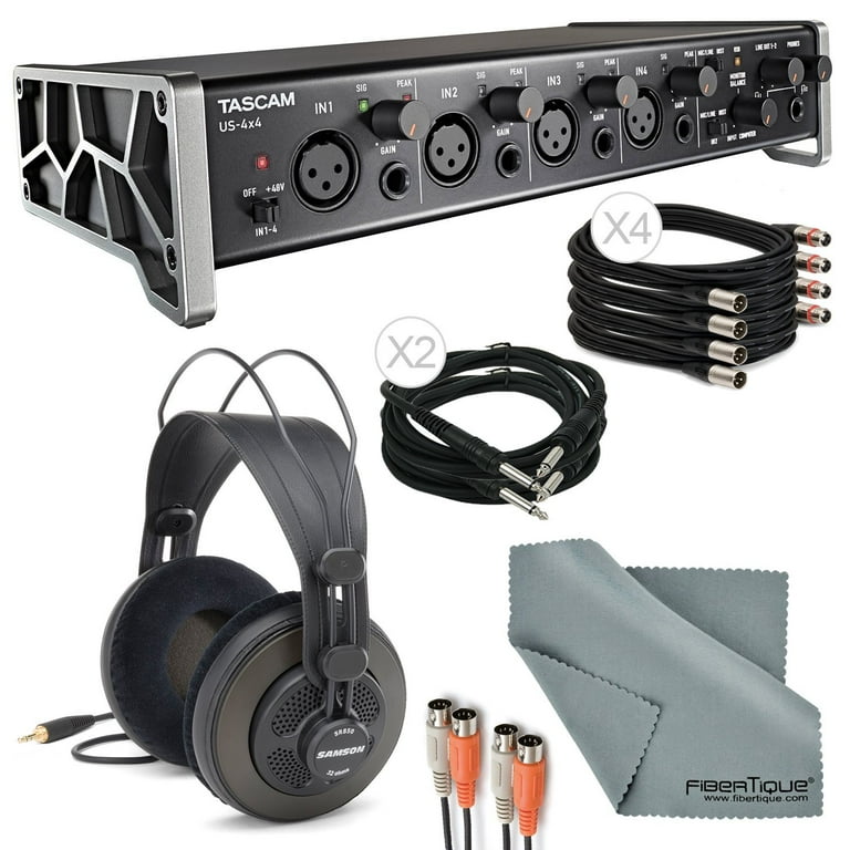 Tascam US-4x4 4-Channel USB Audio Interface Deluxe Bundle with