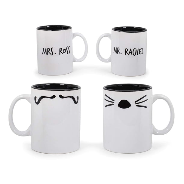 Tazas de cerámica Ukonic Friends TV Show Ross and Rachel, 450 ml, paquete de 2