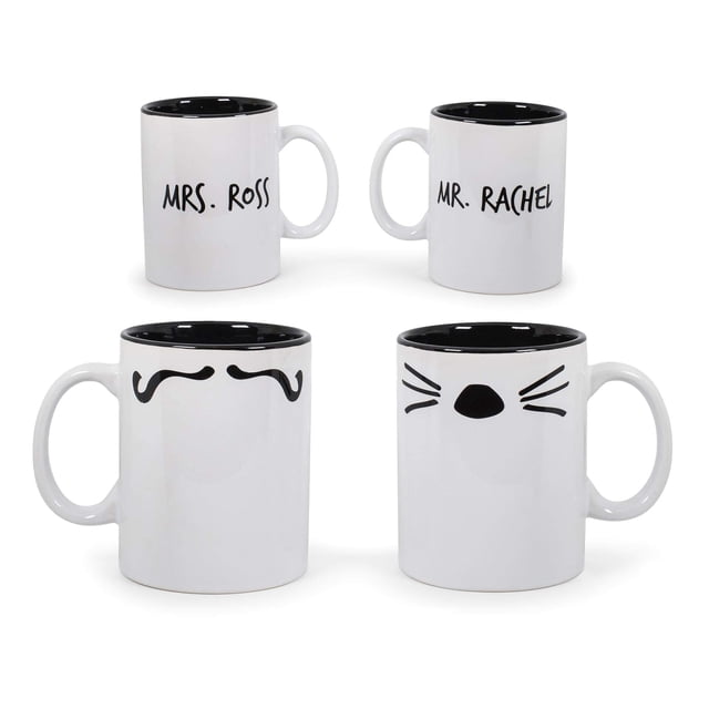 Tazas de cerámica Ukonic Friends TV Show Ross and Rachel, 450 ml, paquete de 2