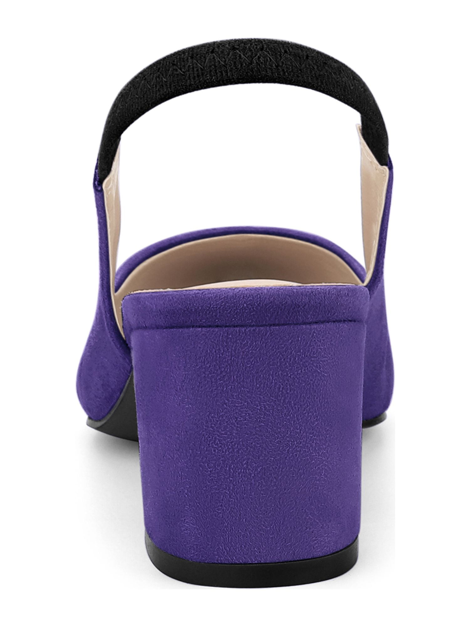 DARING DIVA Women's Pointed Toe Chunky Heel Pumps Slingback Heel Purple 7.5