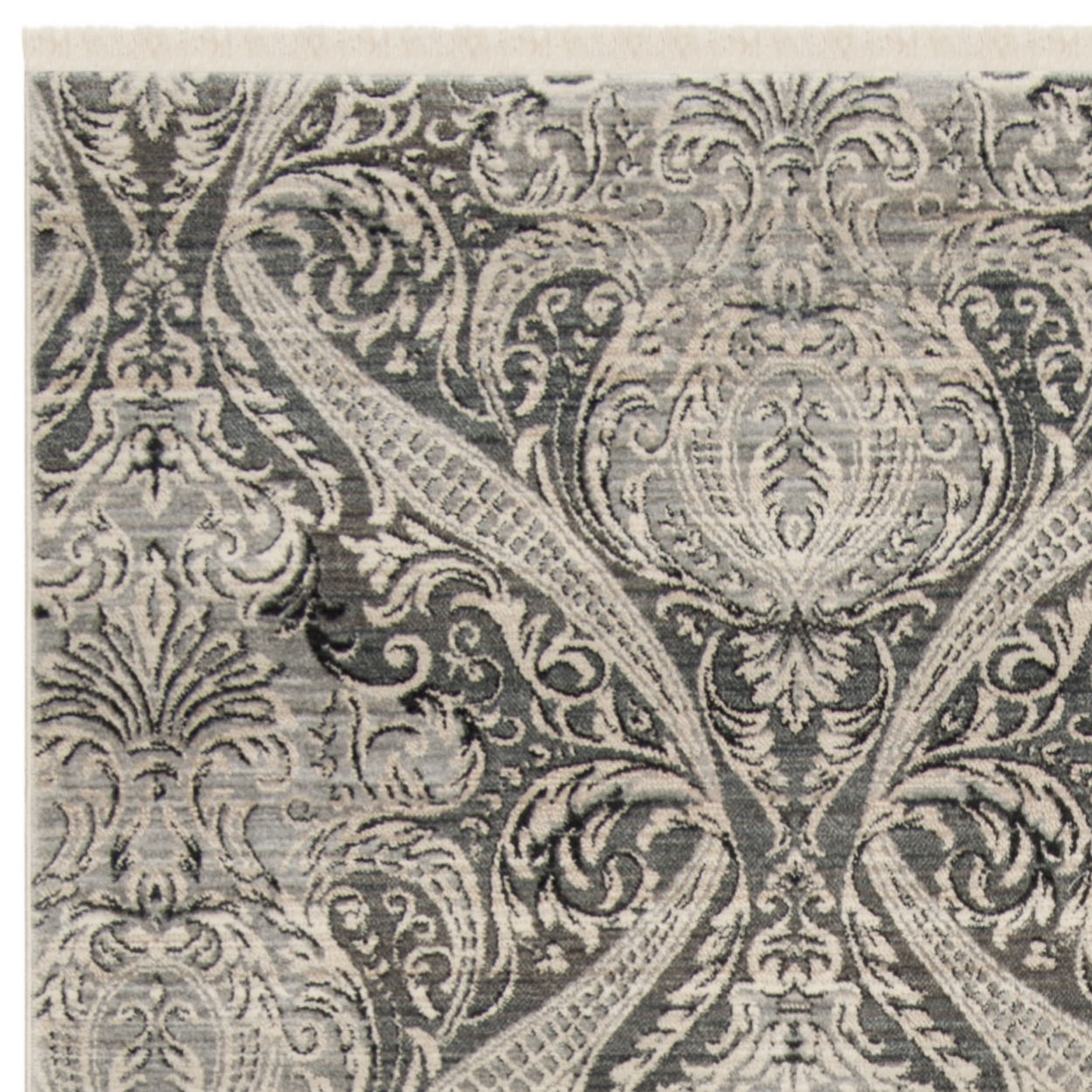 SAFAVIEH Vintage Persian Bear Geometric Polyester Area Rug, Grey/Charcoal, 9' x 11'7"